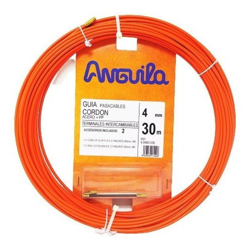 Guía Pasacables Cordón Acero + Pp 4mm Naranja Anguila