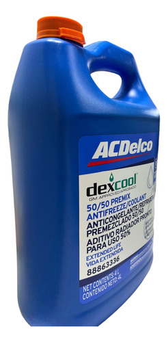 Refrigerante Acdelco Naranja 4 Lts Importado Dexcool 50/50