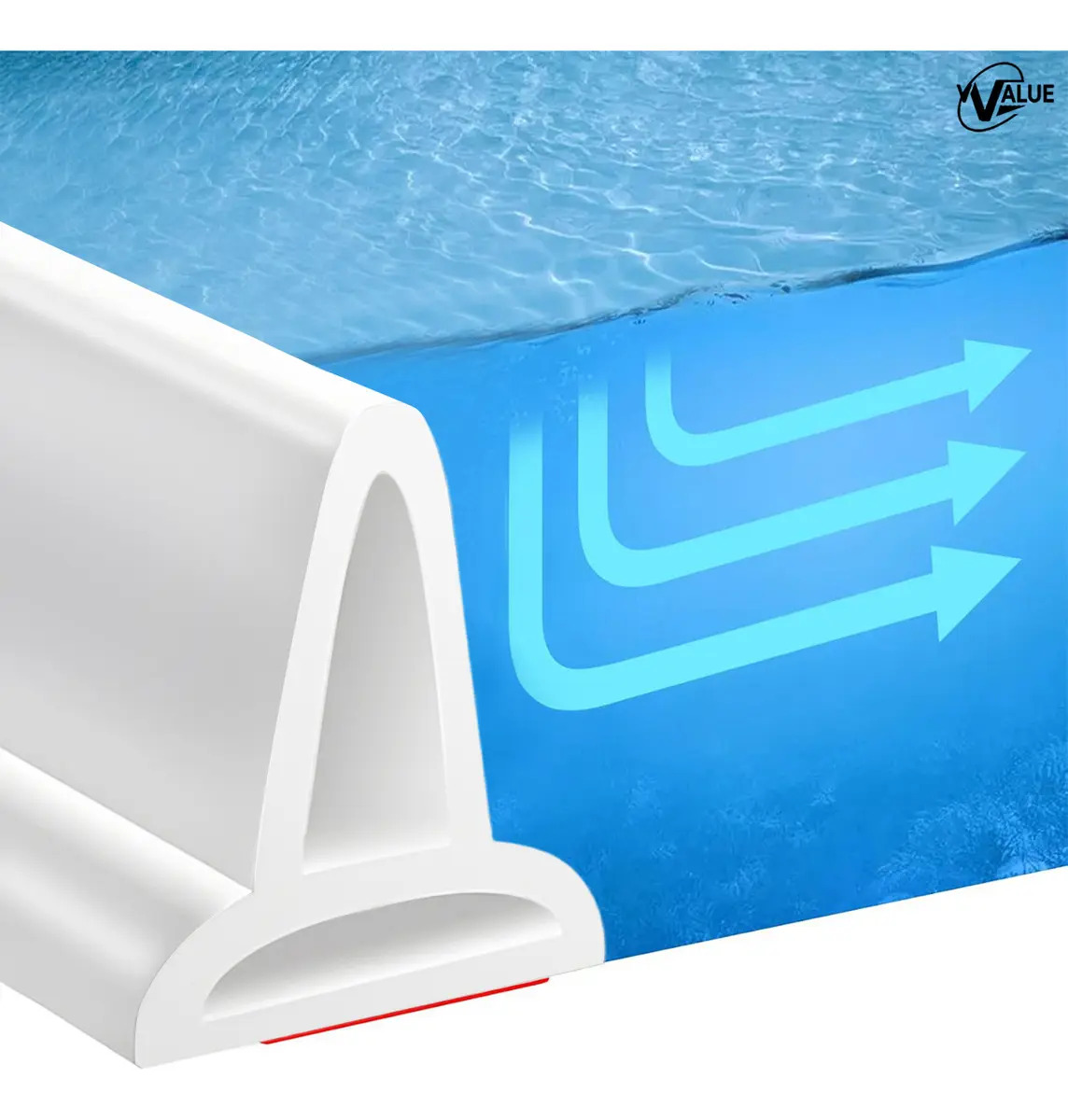 Barrera Retención De Agua TPE Autoadhesiva Flexible1.5m Vrvalue
