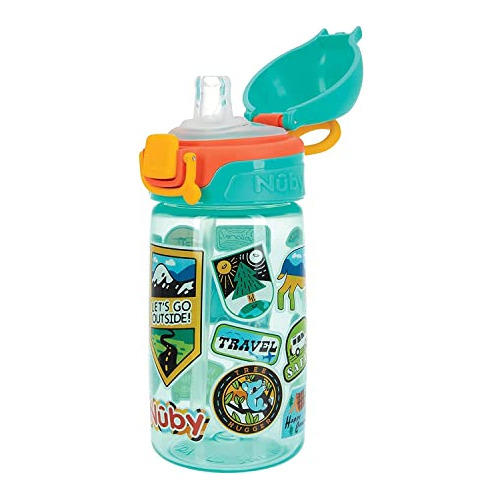 Nuby Kids No Spill Flip-it Adventure And Travel Sticker Bote