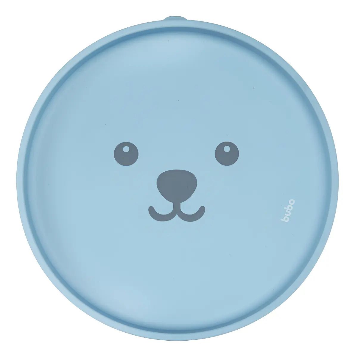 Pratinho Em Silicone Com Ventosa Gumy 19cm Buba Cor Azul