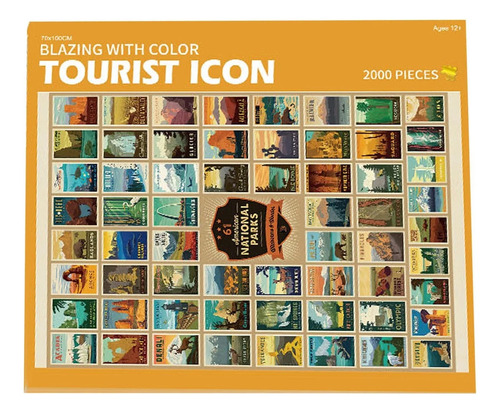 Puzzle Rectangular 2000 Pzs 70x100 Premium Iconos Turísticos
