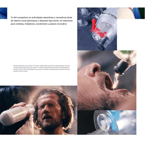 Imagen 4 de 10 de Botella Agua Con Spray Pulverizador Deporte Fitness Gym Yoga