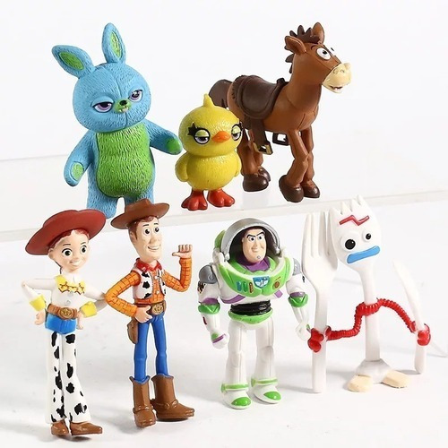 Kit 7 Bonecos Miniatura Toy Story 4 Woody Jessy Buzz Burro | Frete grátis