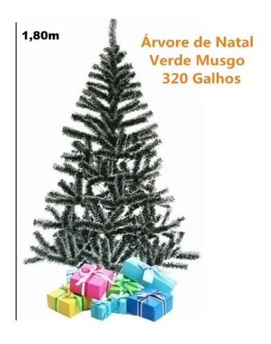 Árvore De Natal Verde Musgo 1,80m 320 Galhos A0034 | Frete grátis