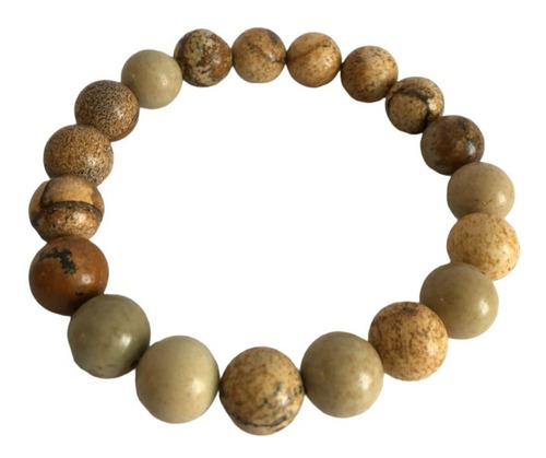 1 Pulsera Jaspe Paisaje 10 Mm Piedra Natural Atrae Energia