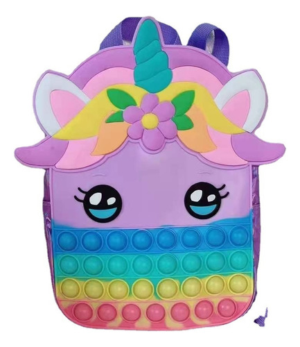 Mochila Grande De Unicornio For Niños, Útiles Escolares