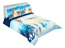 Comprar Cobertores Con Borrega King Size Providencia Color Diseño De La Tela Lobo Nieve
