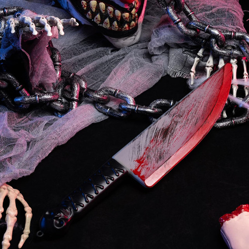 Cuchillo De Plástico Sangriento De Halloween, Cuchillo
