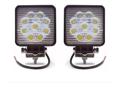 Faro Cuadrado 9 Leds 27 W 9/36v Spot Auto 4 X 4 Off Road