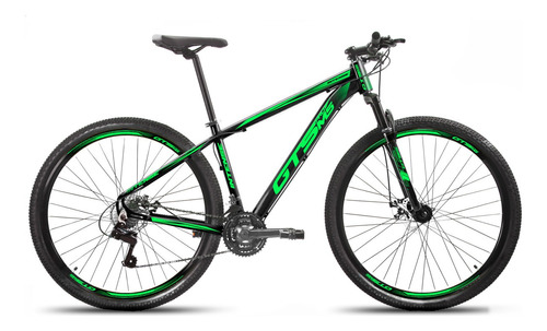 Bicicleta Bike Aro 29 Mtb Freio Disco 24v Gts Pro M5 Intense Cor Preto/verde Tamanho Do Quadro 21  