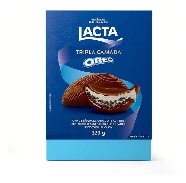 Ovo De Páscoa Tripla Camada Oreo 320g Lacta Ovo De Páscoa Oreo Tripla Camada Recheado Casca Lacta 320g | Frete grátis
