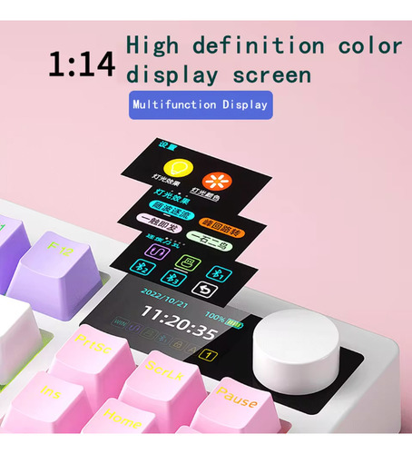 Teclado Yk830 Rgb Retroiluminado Para Computadores Branco Inglês Us