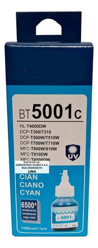 Tinta Bt-d60bk / Bt5001  Compatible Para Brother Dcp-t420w