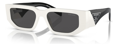 Óculos De Sol Prada Catwalk Branco Pr09zs 1425s0-54 Lente Cinza