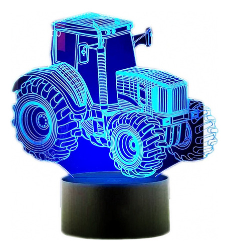 Luz Nocturna Tractor 3d Illusion, 16 Colores Ch Parent