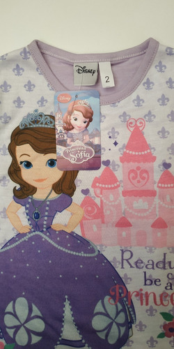 Remera Princesa Sofia Manga Corta Talle 2 Original Disney
