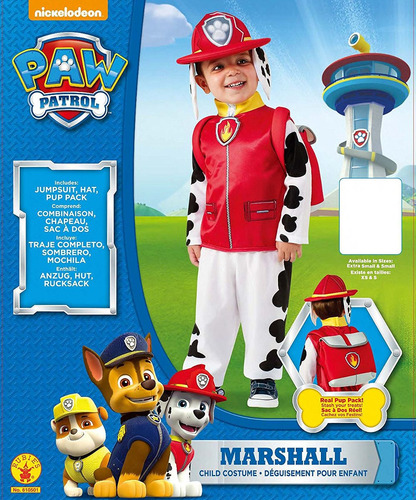 Disfraz Niño Paw Patrulla Marshall Niño Rubie, Un Color, 3-4