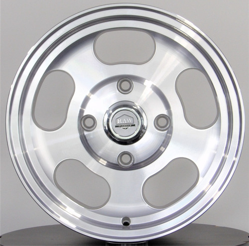 Rodas Raw Classic Aro 15 Dish (4x130) Fusca (jogo) + Bicos Cor Prata Diamantada