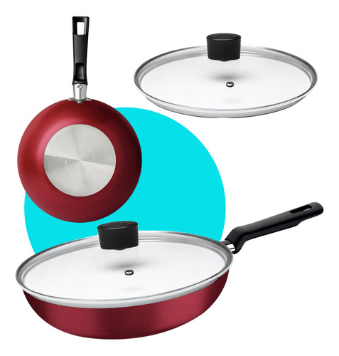 Frigideira Tramontina Antiaderente Grande 28cm Com Tampa