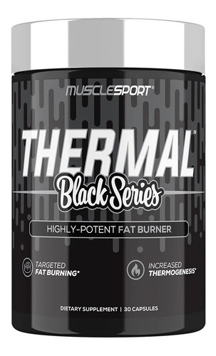 Thermogenico Thermal Black Musclesport Fatburner 30 Caps Sabor Sin Sabor