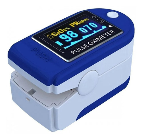 Imagen 2 de 8 de Oxímetro de pulso para dedo Contec CMS50D azul/blanco