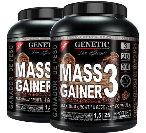 N° 1 Ganador Masa Muscular Magra 3 Kg Mass Gainer 3 Genetic