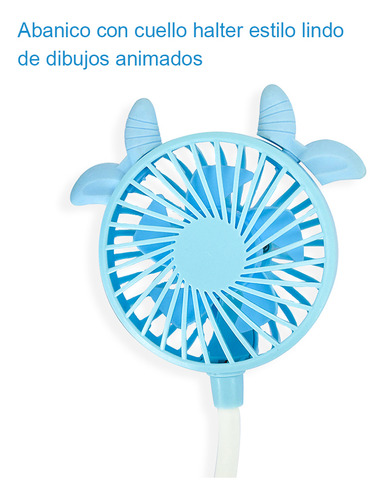 Ventilador De Cuello Portátil Silencioso Usb Recargable Cantidad De Aspas 5 Estructura Azul Aspas Azul Diámetro 20 Cm Frecuencia N/a Material De Las Aspas Plástico