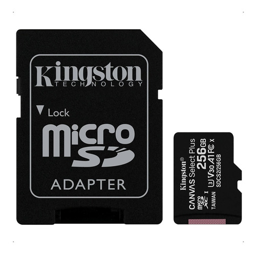 Cartão De Memória Microsd 256gb + Adaptador Canvas Kingston