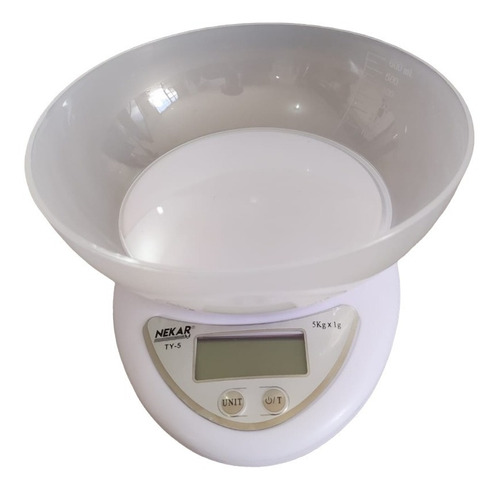 Gramera Digital Cocina Balanza Pesa 5kg + Recipiente Bowl