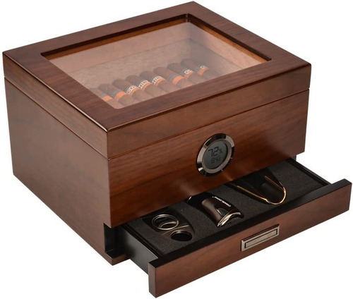 Jansfuren Humidor Madera De Cedro Español Para 25-55 Puros