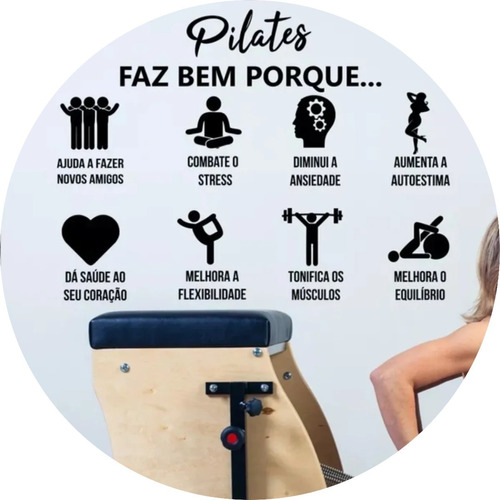 Adesivo Decorativo Pilates Faz Bem (085x060)cm 