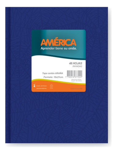 Cuaderno America Tapa Dura Forrado 16x21 Cm 82 Hojas X1