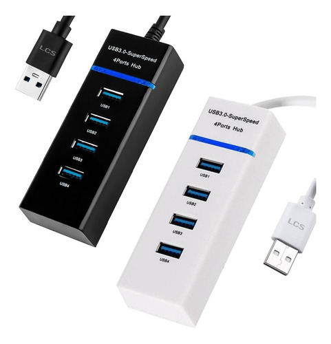 Imagen 1 de 3 de Hub Usb 4 Puertos 3.0 Multiplicador Luz Led 5 Gbps Lcs