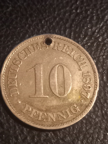 Moneda Alemana 10 Ctvos Año 1897 Deutsches Reich Pfennig