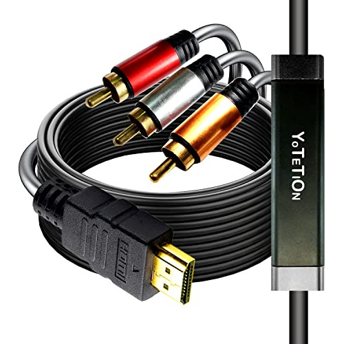 Cable Hdmi A Rca De 10 Pies Con Ic, Hdmi Macho A 3-rca Cable