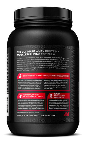 Nitro Tech Whey Protein + Creatina Myprotein 500g + Shaker Strawberry