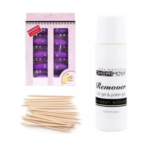  Remover Permanente 110ml + Set 10 Piinzas + Palitos Naranja