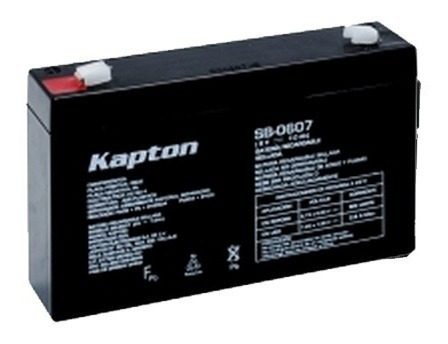 Bateria Recargable De Acido Sellada De 6 Vcc 7 Amp Kapton