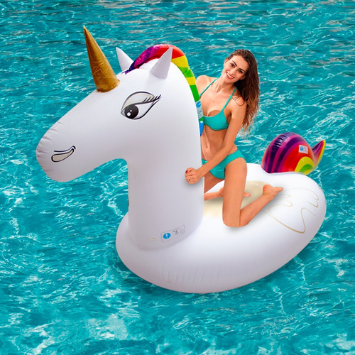Unicornio Salvavidas Montable Jumbo 275 Mts Flotador (Usado)