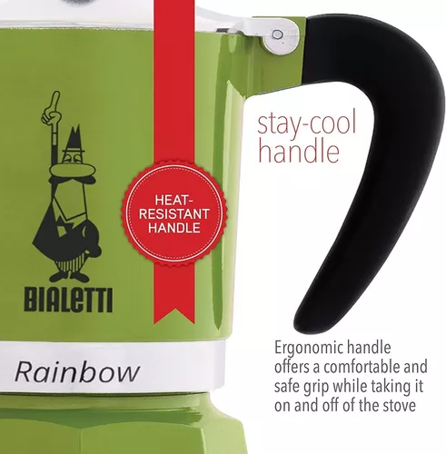 Cafetera Bialetti Rainbow Verde Cap 3 Tazas — Mis Petates