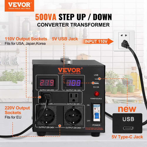 Transformador Convertidor De Voltaje 110v-220v 500w