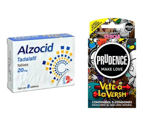Oferta Condones Prudence Chicle + Tadalafil 20 Mg 8 Tabletas
