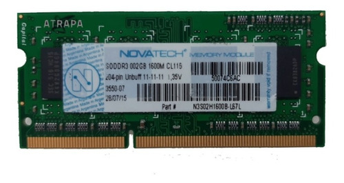 Memoria Notebook ( 2gb 1600mhz ) Novatech Ddr3 Pull New