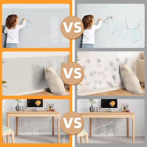 Película Protectora Electroestática De Pared Para Muebles Color Transparente