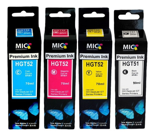 Kit Tintas Recarga Continua Compatibles Gt51 Gt52 Mic