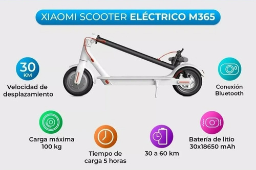 Imagen 2 de 12 de Monopatin Xiaomi Mijia M365 Electrico Plegable 12 S/interes