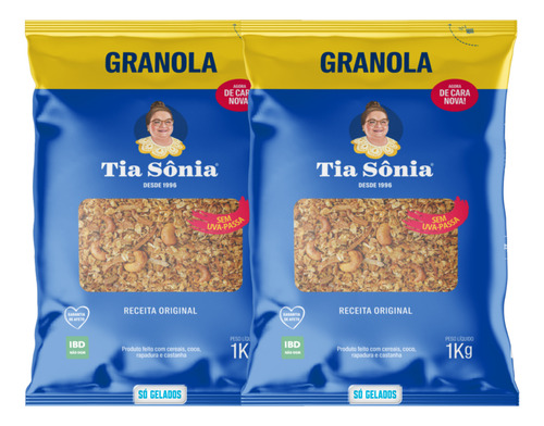 Kit 2 Granola Especial Premium Tia Sônia 1 Kg Envio Imediato