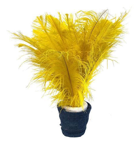 Plumas De Avestruz Palito Ideal P/ Trajes De Carnaval 100g Cor Amarelo Canário