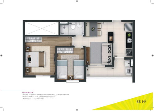 Imagem 12 de 14 de Apartamentos Para Venda 2 Quartos Com Suíte E 1 Vaga Em Barueri - Sp
